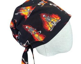 Hot Yoga Skeleton Scrub Cap, Euro Style, Adjustable Fit
