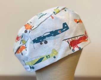 Airplane Euro Style Men’s Scrub Cap, Adjustable scrub hat