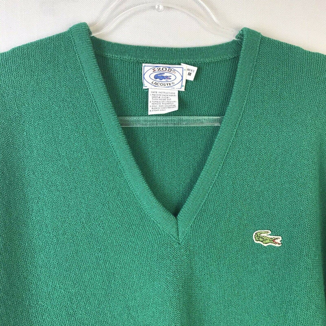 Izod Lacoste V Neck Sweater Men's Medium Green Preppy | Etsy