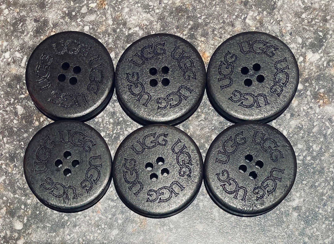 Six 6 BLACK UGG Wooden Replacement Boot Buttons worldwide Shipping 30mm