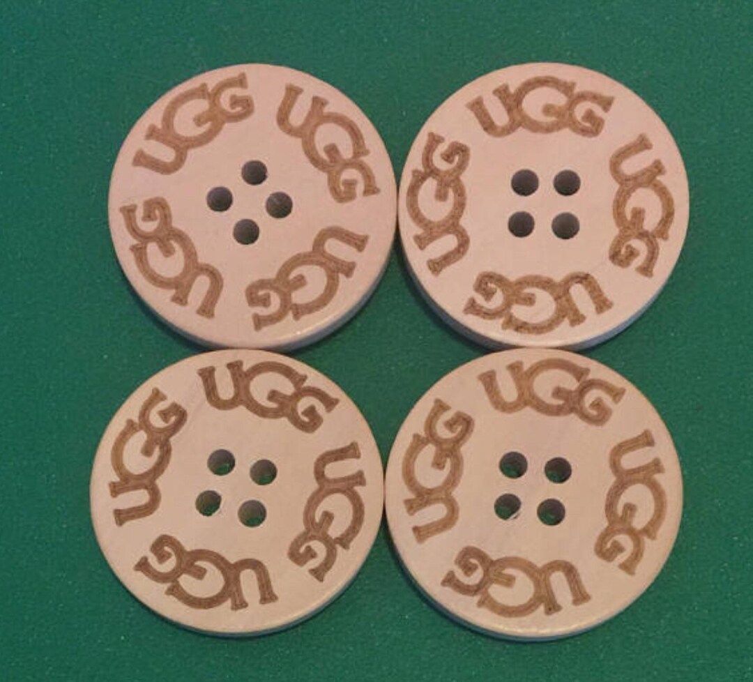 Four 4 UGG Replacement Boot Buttons Natural Sand Wooden.30mm Spare