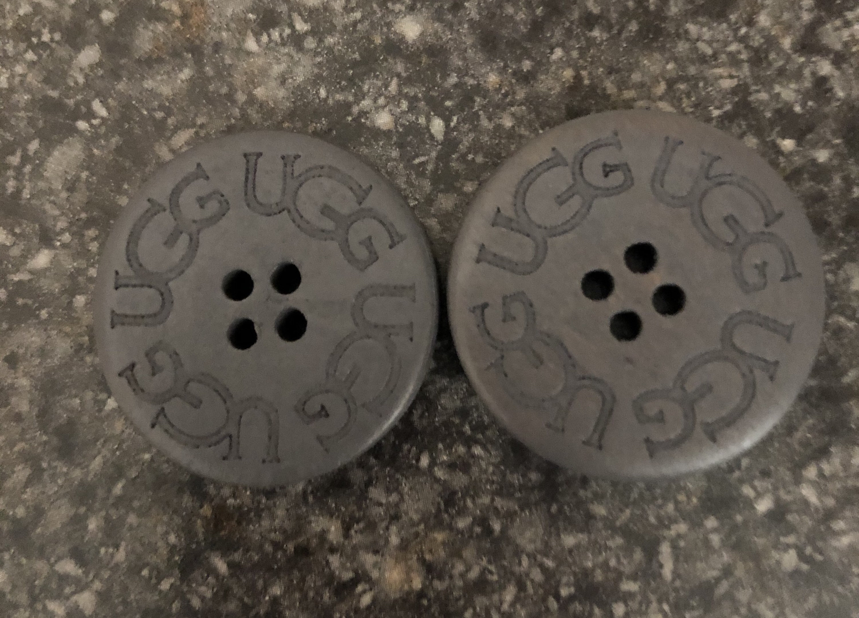 Two 2 Grey wooden UGG Replacement Buttons for Bailey Etsy