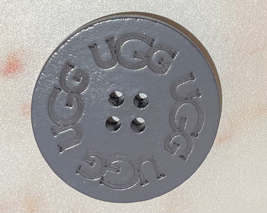One 1 UGG Replacement Button GREY Wooden Buttons for Uggs Bailey, Cardy