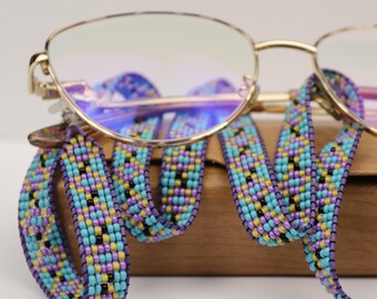 Purple glasses chain, Boho style chaine