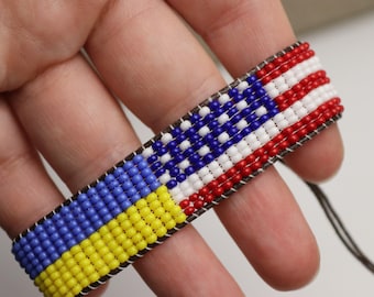 Ukraine USA  beaded bracelet