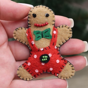 Gingerbread Man Pin, Christmas Jewelry