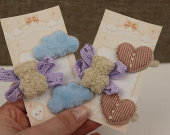 Set of hair ties, bow, strawberry