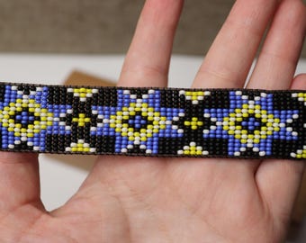 Blue and black Ukrainian  bracelet