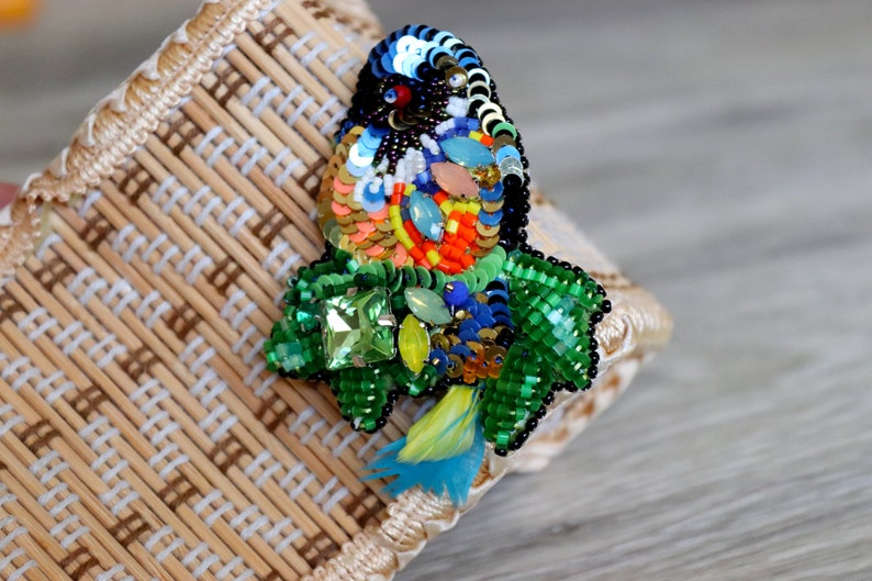 Brooch Embroidery Brooch Bead embroidered Brooch Beadwork Etsy