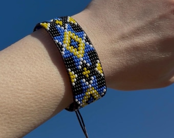 Blue and black Ukrainian  bracelet