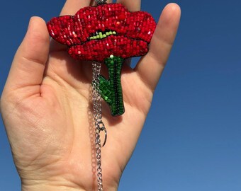 Keychain for bag, Poppy keychain