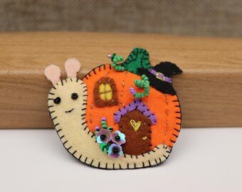 Snail Halloween brooch