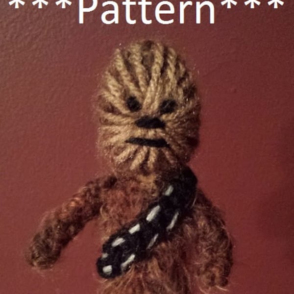 Chewbacca Crochet Finger Puppet Pattern,  Star Wars Finger Puppet Pattern, Star Wars Crochet