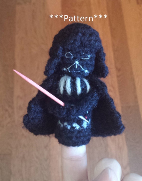 Darth Vader Crochet Finger Puppet Pattern, Star Wars Finger Puppet