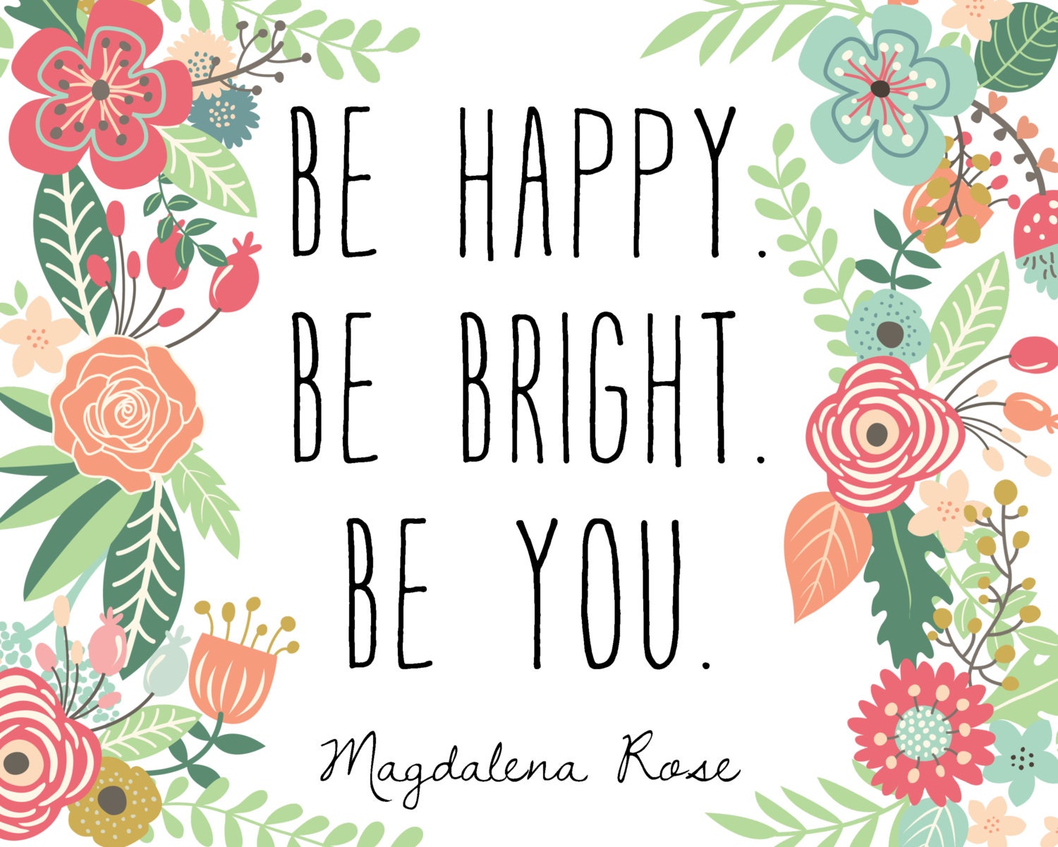 Be Happy Be Bright Be You Personalized Print DIGITAL FILE | Etsy