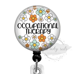 OT Badge Holder, Occupational Therapist Gifts, OT Therapist Student  Graduation Gift, OT Thank You Gift for Therapist- Retractable ID Badge Reel  With Swivel Pinch Clip, Occupational Therapy Month : Handmade Products 