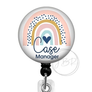 Rainbow Case Manager Badge Reel - Modern Rainbow Badge Reel - Case Manager Gift - Retractable Badge Reel - Social Worker Badge Reel Holder