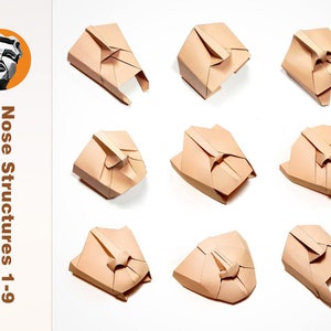 9x Nose Structure Folding Patterns + Improvisation templates for each design included