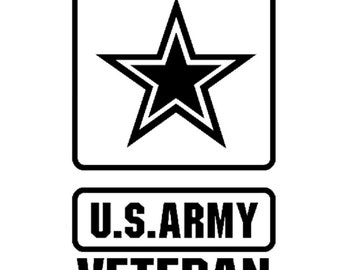 US Army Veteran Military vinyl car decal yeti decal tumbler decal laptop decal window decal - free shipping