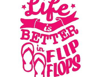Life is better in Flip Flops vinyl car decal yeti decal tumbler decal laptop decal window decal - free shipping