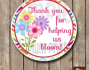 Instant Download - Teacher Appreciation Class Tag - Teacher Week - Helping us Bloom - Print at Home