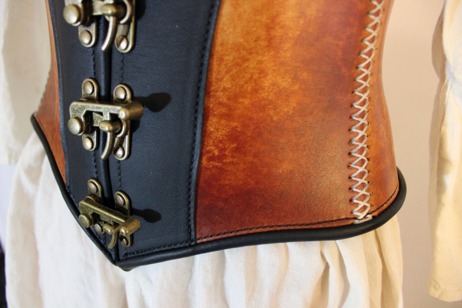 Leather Waist Cincher/underbust Corset Etsy