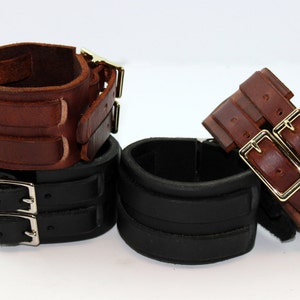 Leder 2-Riemen Manschette, Armband