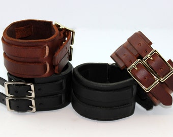 Leather 2-Strap Cuff, Bracelet
