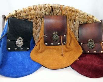 Suede Leather Belt Pouch