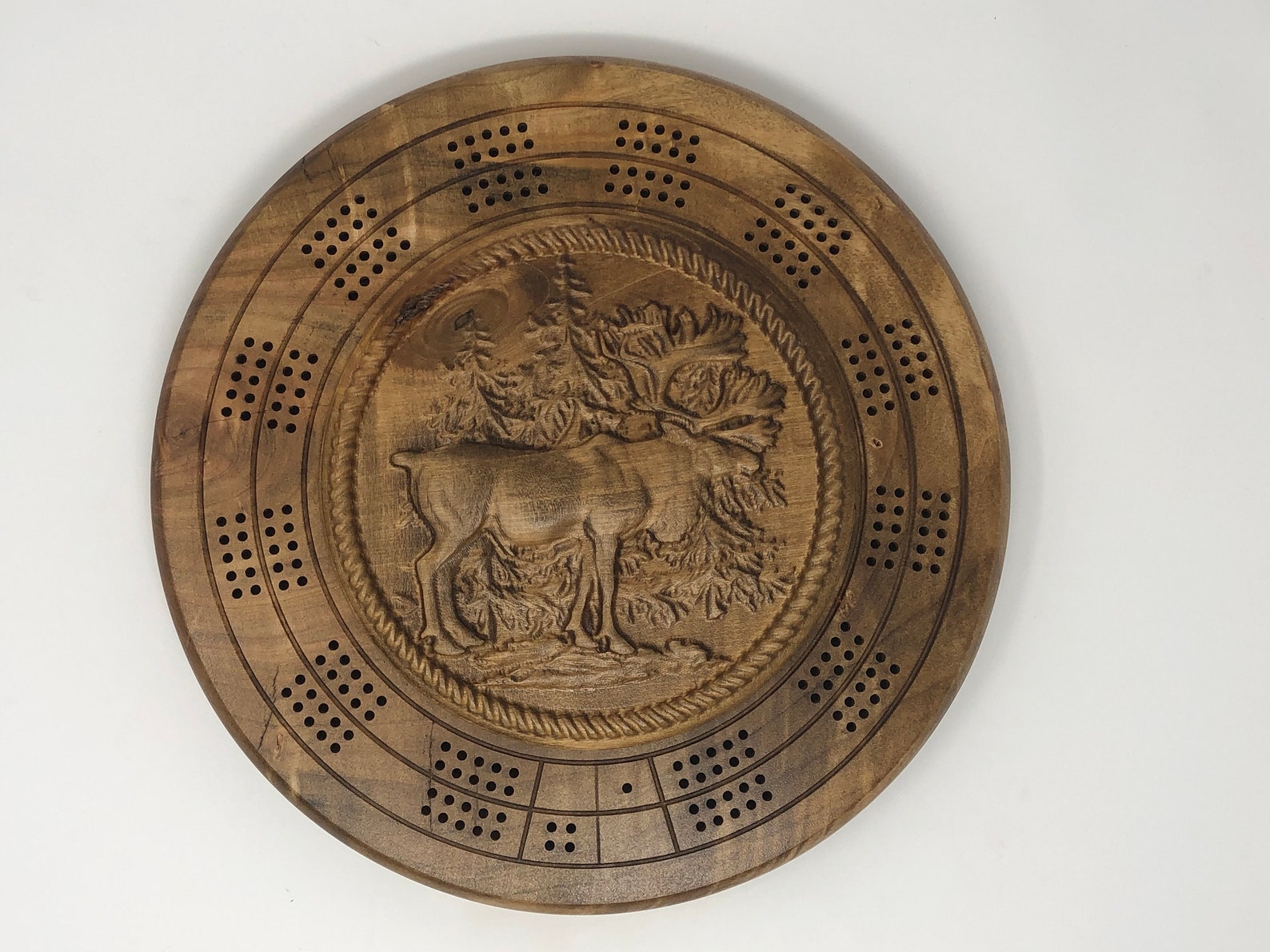 Cribbage Board Plans Round Caribou Easy to Make CNC Router Etsy