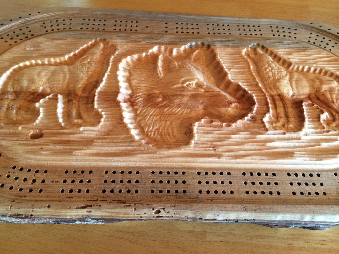 Cribbage Board Plans Wolf Easy to Make CNC Router Etsy