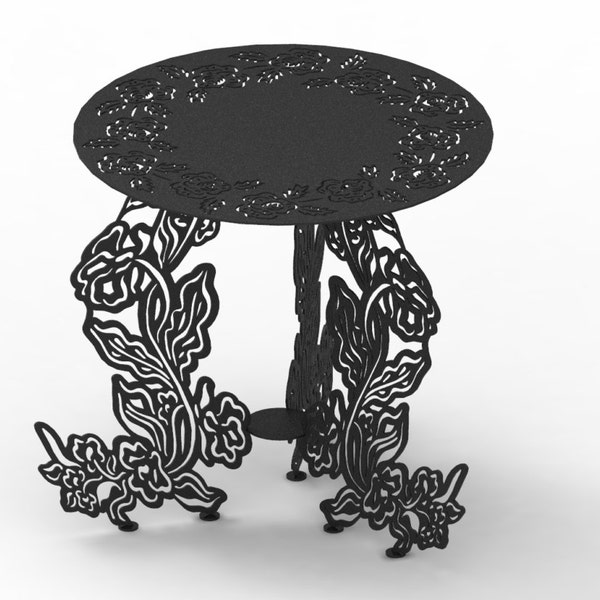 Metal garden table or plant stand plans for outdoors - GT2, plasma or laser cut, dxf files