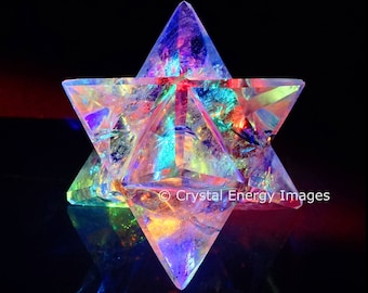 Carved Opal Merkaba Star Quartz Crystal Pendant Reiki Healing crystal decorate . 