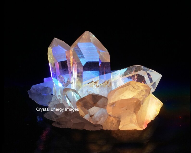 Mineral Print Nature Print Rainbow Crystal Arkansas Quartz Crystal Print Spiritual Surreal Art Q2 Metaphysical Tool Healing Crystal