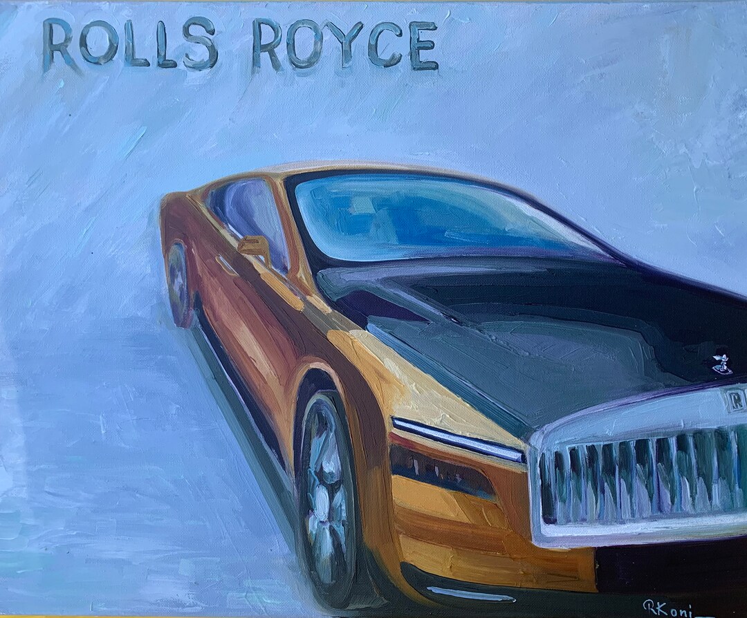 Car Oil Painting Original on Canvas Rolls Royce Oil Painting Etsy