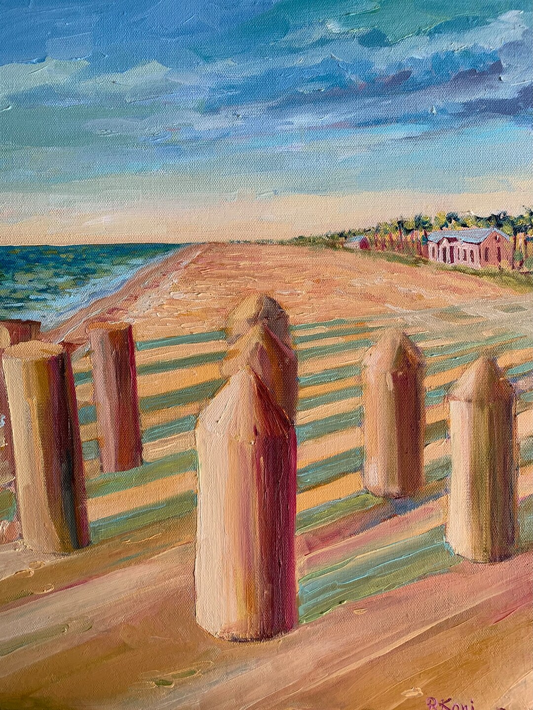 Beach Оriginal Oil Painting on Canvas Naples Fl Beach Wall Art Home