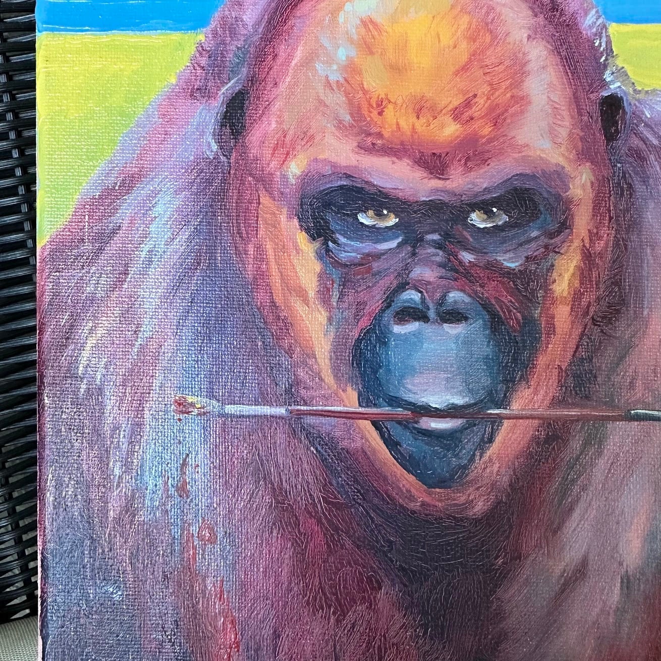 Gorilla Oil Painting Original On Canvas Monkey Painting Animal Portrait gorilla-oil-painting-original-on-canvas-monkey-painting-animal-portrait