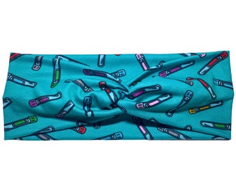 Phlebotomist -Tubes - Phlebot - Phlebotomy- Soft Butter Fabric - Faux Knot Adult Twist Headband