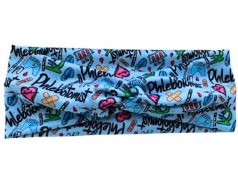 Phlebotomist - Phlebot - Phlebotomy- Soft Butter Fabric - Faux Knot Adult Twist Headband