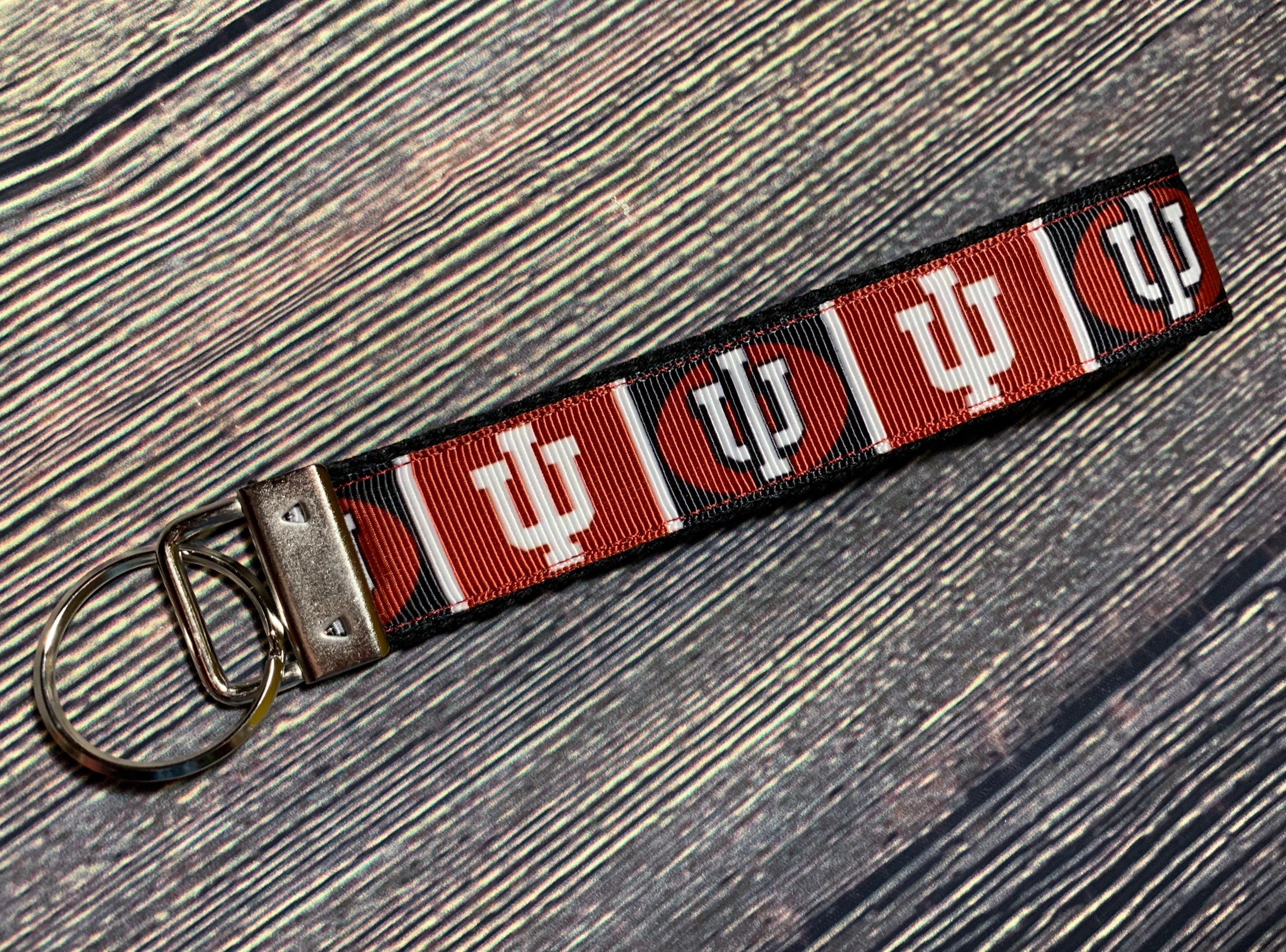 IU indiana University inspired Keychain Bloomington Etsy