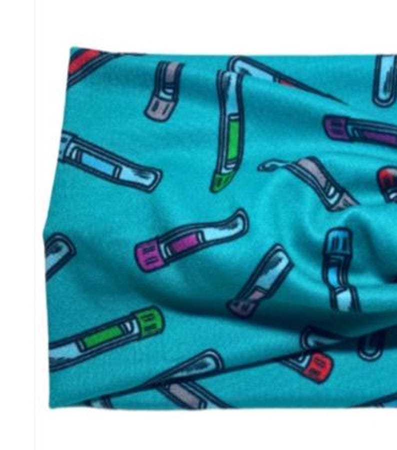 Phlebotomist -Tubes - Phlebot - Phlebotomy- Soft Butter Fabric - Faux Knot Adult Twist Headband image 2