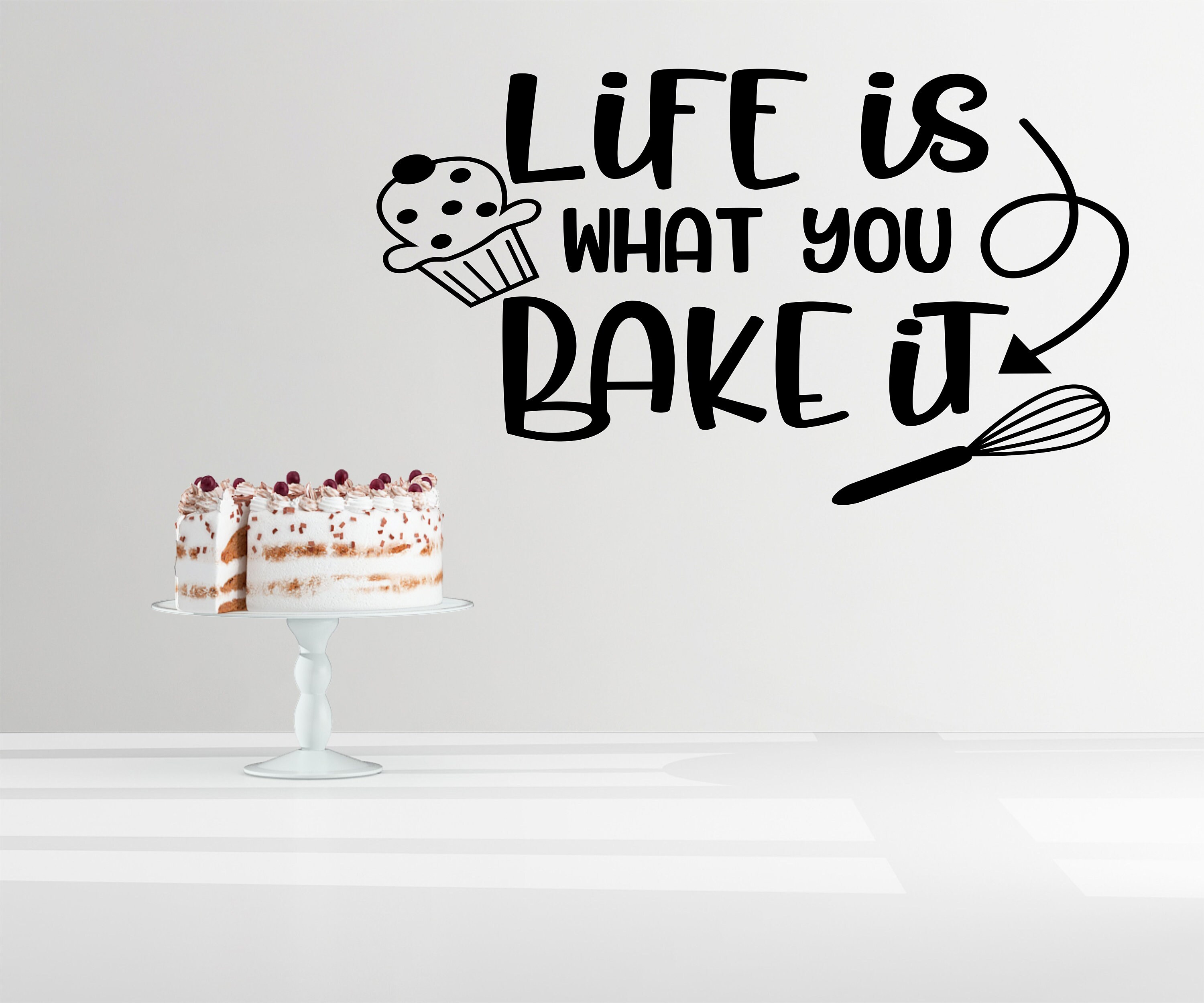 Life is what you bake it kitchen baking fun Wall Art Vinyl Etsy