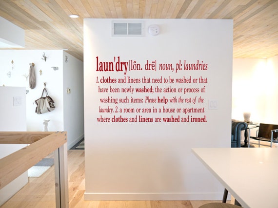 Laundry Definition Utility Room Wall Art Vinyl Decal Sticker