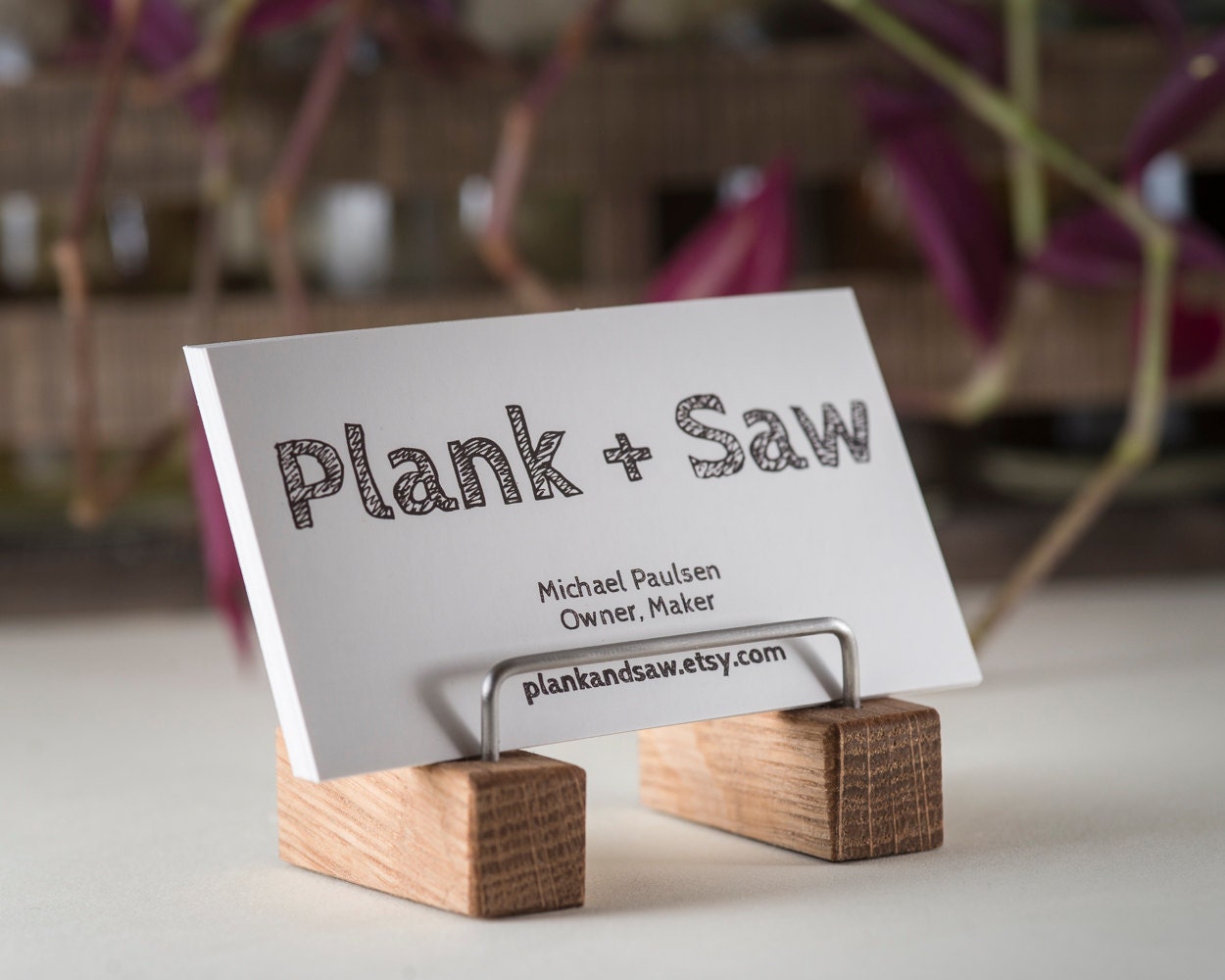 Modern Business Card Holder for Desk Unique Business Card Etsy