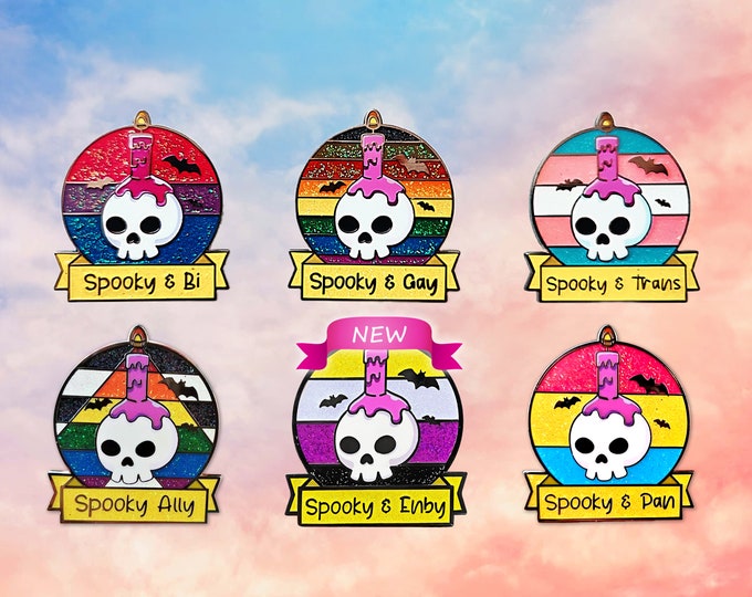 Featured listing image: Spooky and LGBTQ+ Enamel Pins