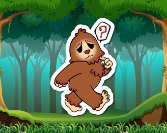 Confused Bigfoot Sticker