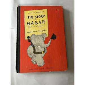 Vintage The Story of Babar the Little Elephant Hardcover Book Jean De Brunhoff