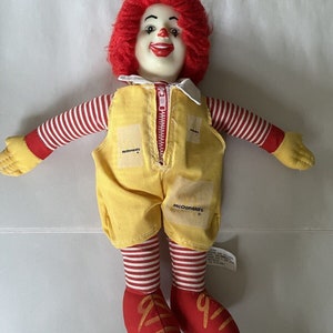Vintage McDonalds Ronald McDonald Doll Vinyl Face Yarn Hair 1984 11&quot; Tall