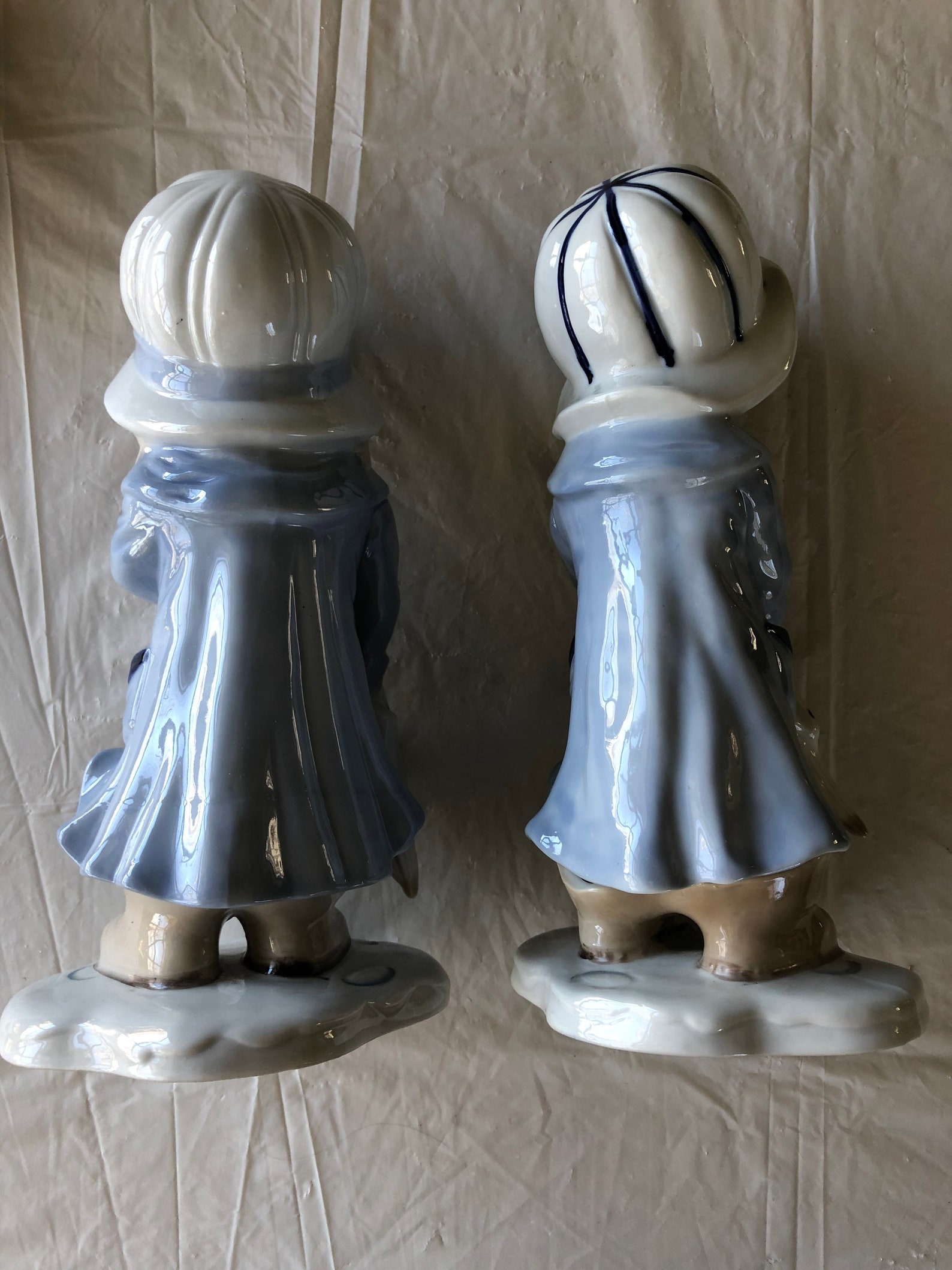 Vintage KPM Porcelain Figurines Girl/Boy with Raincoat and Etsy