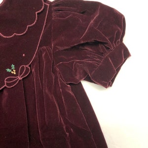 Vintage Osh Kosh Collection Girl Holiday Dress Burgundy Removable Collar Size 5 image 6